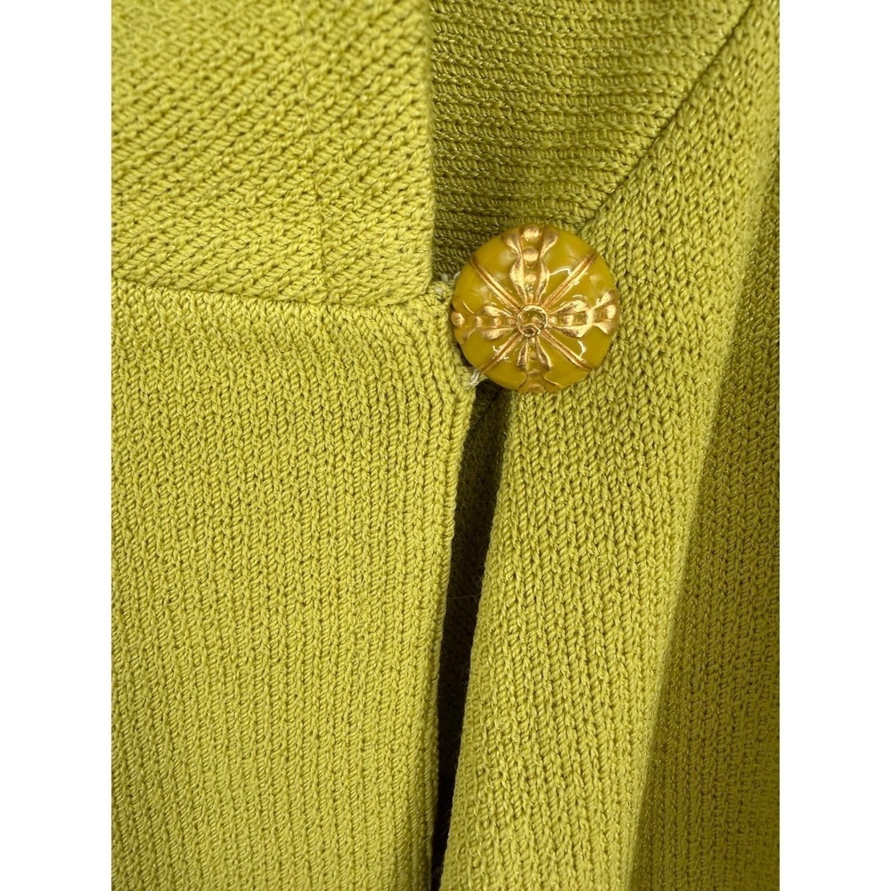 St John Sweater Blazer Women's Size 10 Lime Green Knit Single Button Old Money - Picture 5 of 13